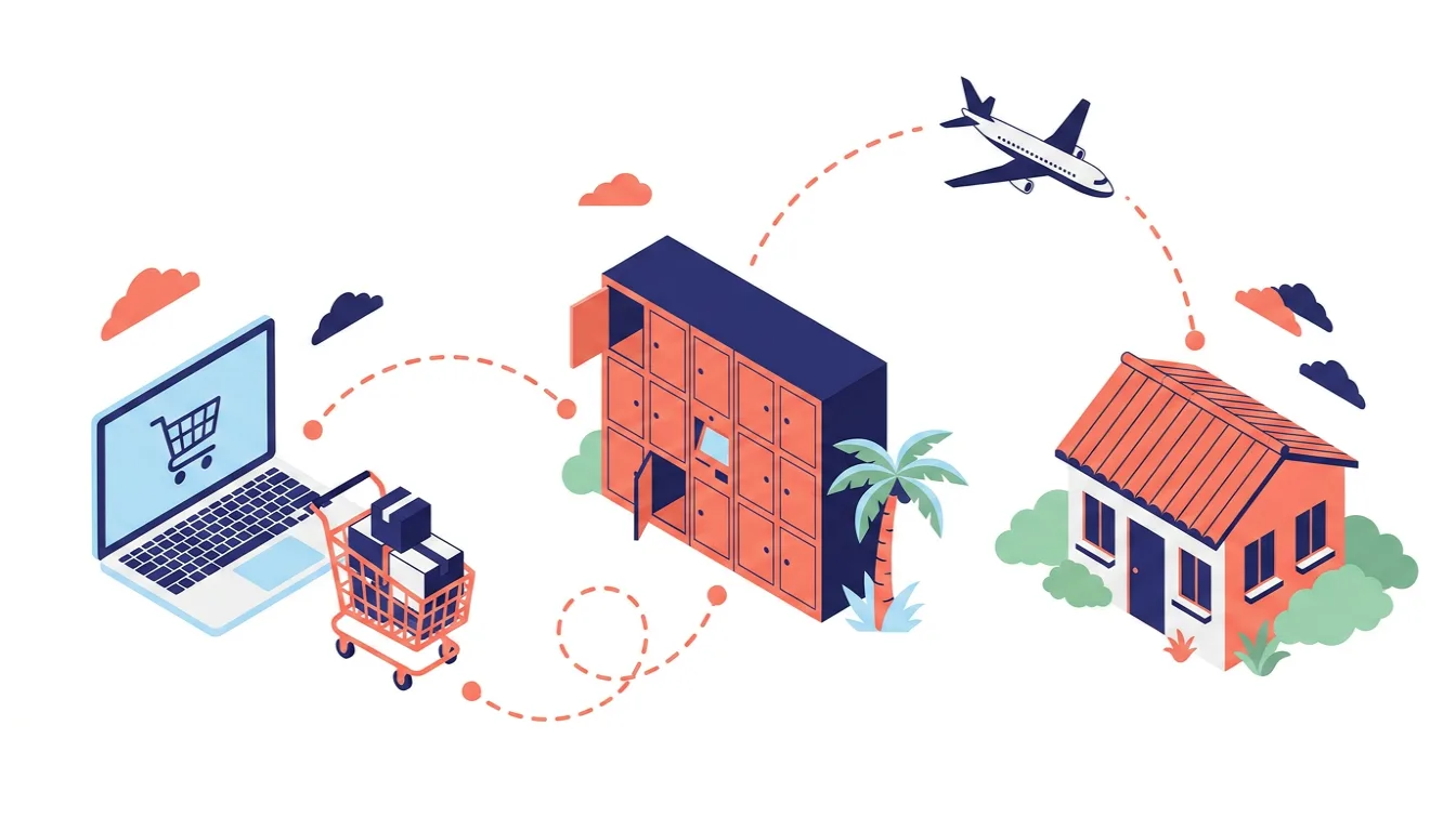 Flujo de compra en Amazon con casillero virtual: de la tienda a Miami y de Miami a Colombia